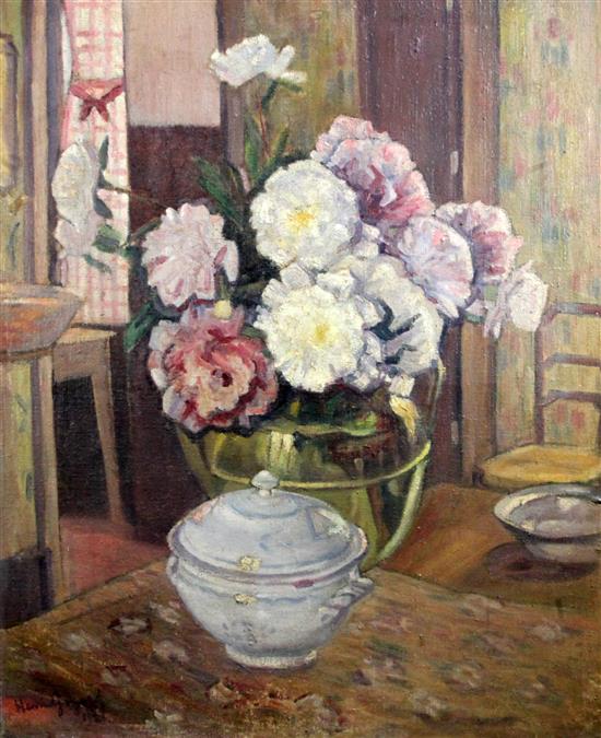 Henri Gizard (1879-1929) Still life of flowers in a vase 100 x 80cm